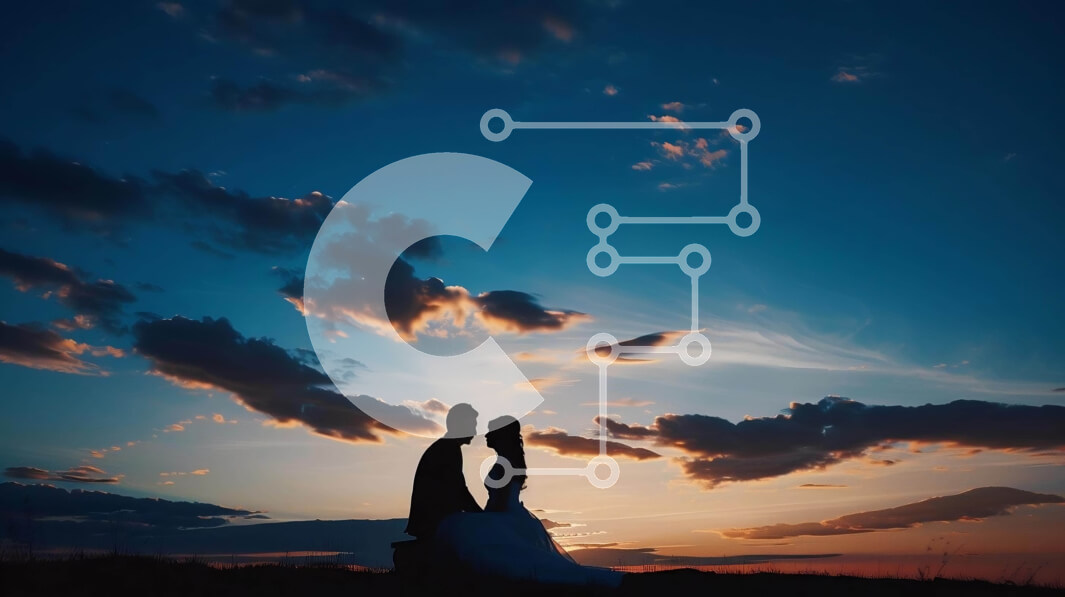 Intra Συλλεκτικό Ξύλινο Παζλ Plywood  4mm - Η νύφη και ο γαμπρός σκιαγραφούνται στο ηλιοβασίλεμα Σε Ξύλινο Κουτί - Διαστάσεις Puzzle: 10x10 cm – 25 κομμάτια