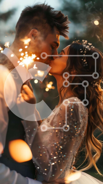 Intra Συλλεκτικό Ξύλινο Παζλ Plywood  4mm - Νεόνυμφο ζευγάρι που γιορτάζει με τα Sparklers Σε Ξύλινο Κουτί - Διαστάσεις Puzzle: 10x10 cm – 25 κομμάτια