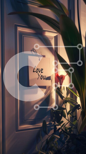 Intra Συλλεκτικό Ξύλινο Παζλ Plywood  4mm - Ρομαντικό δωμάτιο με νότα «Love You» και φυτά Σε Ξύλινο Κουτί - Διαστάσεις Puzzle: 10x10 cm – 25 κομμάτια