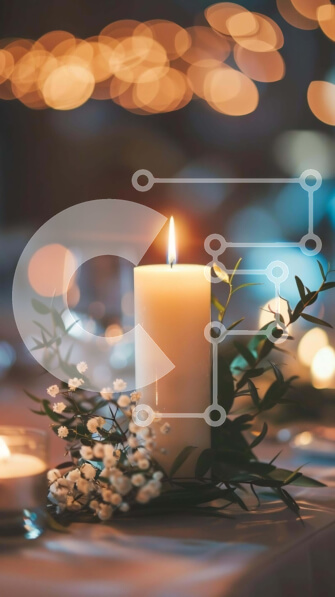 Intra Συλλεκτικό Ξύλινο Παζλ Plywood  4mm - Κομψό τραπέζι με κεριά, λουλούδια και πράσινο Σε Ξύλινο Κουτί - Διαστάσεις Puzzle: 10x10 cm – 25 κομμάτια