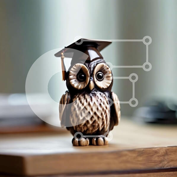 Intra Συλλεκτικό Ξύλινο Παζλ Plywood  4mm - Εκπαιδευτικό ειδώλιο κουκουβάγιας με καπάκι αποφοίτησης Σε Ξύλινο Κουτί - Διαστάσεις Puzzle: 10x10 cm – 25 κομμάτια