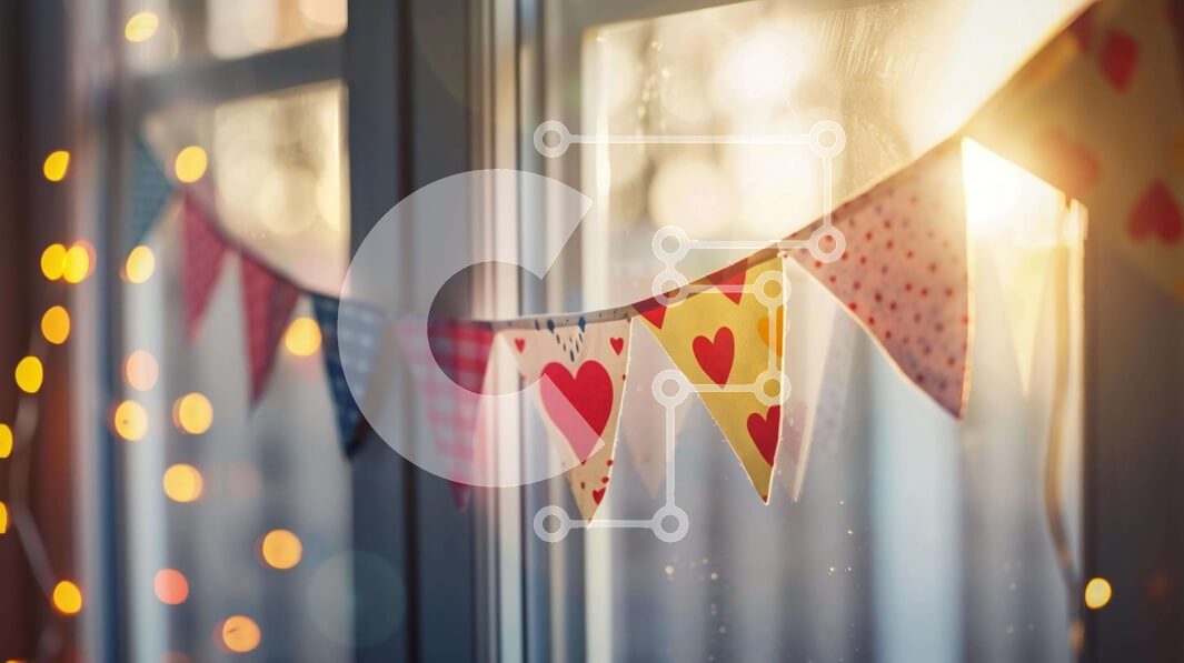 Intra Συλλεκτικό Ξύλινο Παζλ Plywood  4mm - Πολύχρωμα κορδόνια και διακοσμητικά σε σχήμα καρδιάς Σε Ξύλινο Κουτί - Διαστάσεις Puzzle: 10x10 cm – 25 κομμάτια