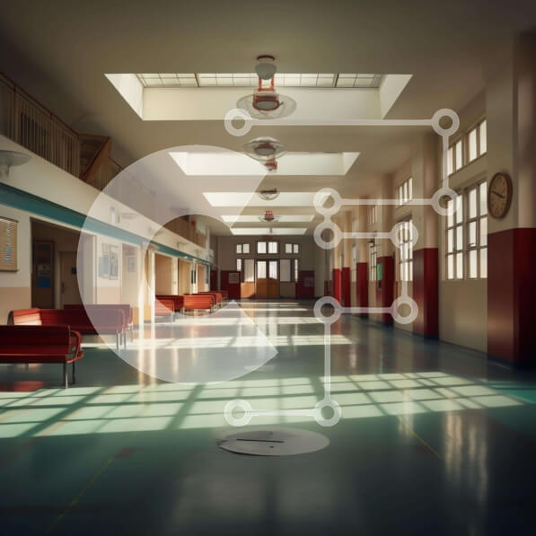 Intra Συλλεκτικό Ξύλινο Παζλ Plywood  4mm - Εσωτερική σκηνή: Μακρύς διάδρομος με κόκκινους πάγκους και ρολόι Σε Ξύλινο Κουτί - Διαστάσεις Puzzle: 10x10 cm – 25 κομμάτια