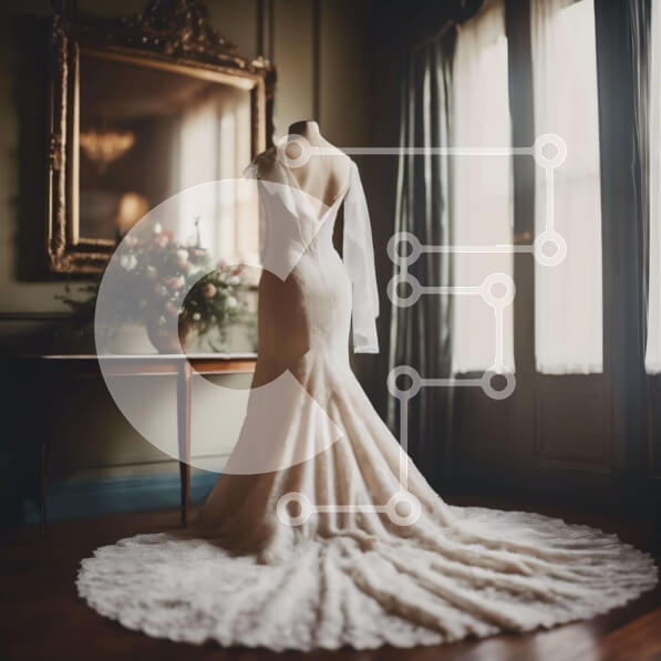 Σετ των 2 Intra Συλλεκτικό Ξύλινο Παζλ Plywood  4mm - Επίδειξη νυφικού σε κομψά διακοσμημένο δωμάτιο Σε Ξύλινο Κουτί - Διαστάσεις: 10x10 cm – 25 κομμάτια