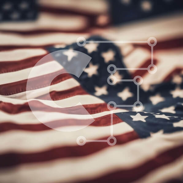 Intra Συλλεκτικό Ξύλινο Παζλ Plywood  4mm - Αμερικανική σημαία στο κρεβάτι Σε Ξύλινο Κουτί - Διαστάσεις Puzzle: 10x10 cm – 25 κομμάτια