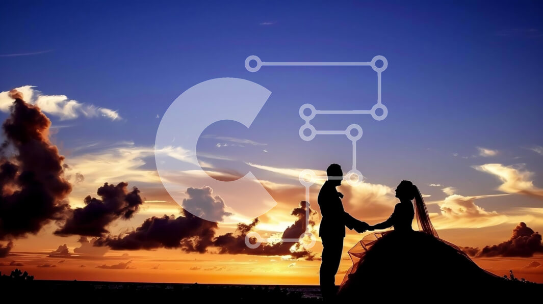 Intra Συλλεκτικό Ξύλινο Παζλ Plywood  4mm - Σιλουέτα νιόπαντρου ζευγαριού στο ηλιοβασίλεμα στην παραλία Σε Ξύλινο Κουτί - Διαστάσεις Puzzle: 10x10 cm – 25 κομμάτια