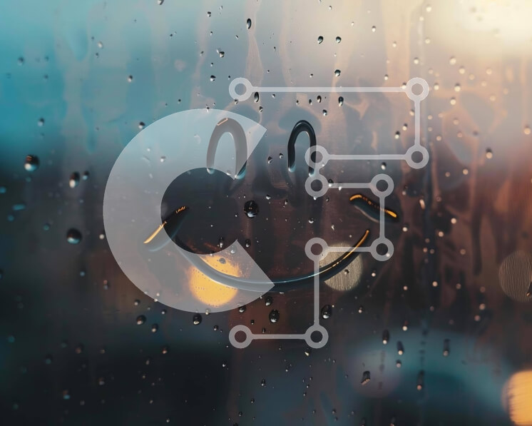 Intra Συλλεκτικό Ξύλινο Παζλ Plywood  4mm - Χαμογελαστό πρόσωπο σε γυαλί παραθύρου χρωματισμένο με βροχή Σε Ξύλινο Κουτί - Διαστάσεις: 10x10 cm – 25 κομμάτια