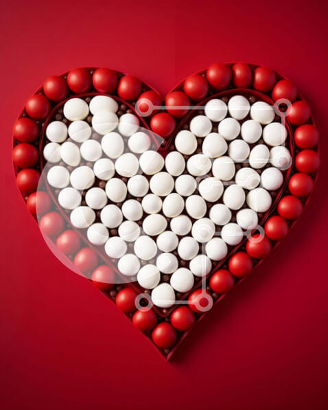 Σετ των 2 Intra Συλλεκτικό Ξύλινο Παζλ Plywood  4mm - Σύνθεση Marshmallows σε σχήμα καρδιάς Σε Ξύλινο Κουτί - Διαστάσεις: 10x10 cm – 25 κομμάτια