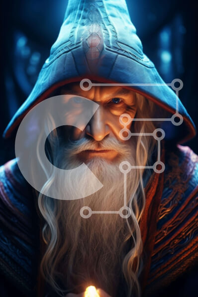 Intra Συλλεκτικό Ξύλινο Παζλ Plywood  4mm - Γέρος με μακριά γενειάδα και λευκή ρόμπα Σε Ξύλινο Κουτί - Διαστάσεις Puzzle: 10x10 cm – 25 κομμάτια