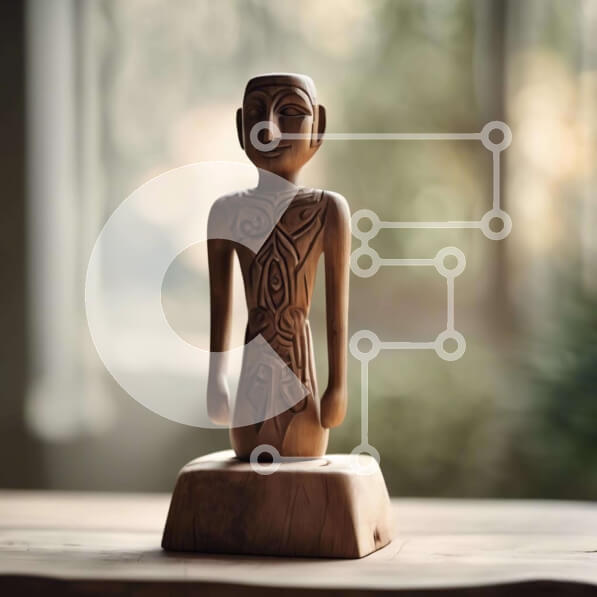 Intra Συλλεκτικό Ξύλινο Παζλ Plywood  4mm - Ξύλινο ειδώλιο σε άδειο τραπέζι Σε Ξύλινο Κουτί - Διαστάσεις: 10x10 cm – 25 κομμάτια