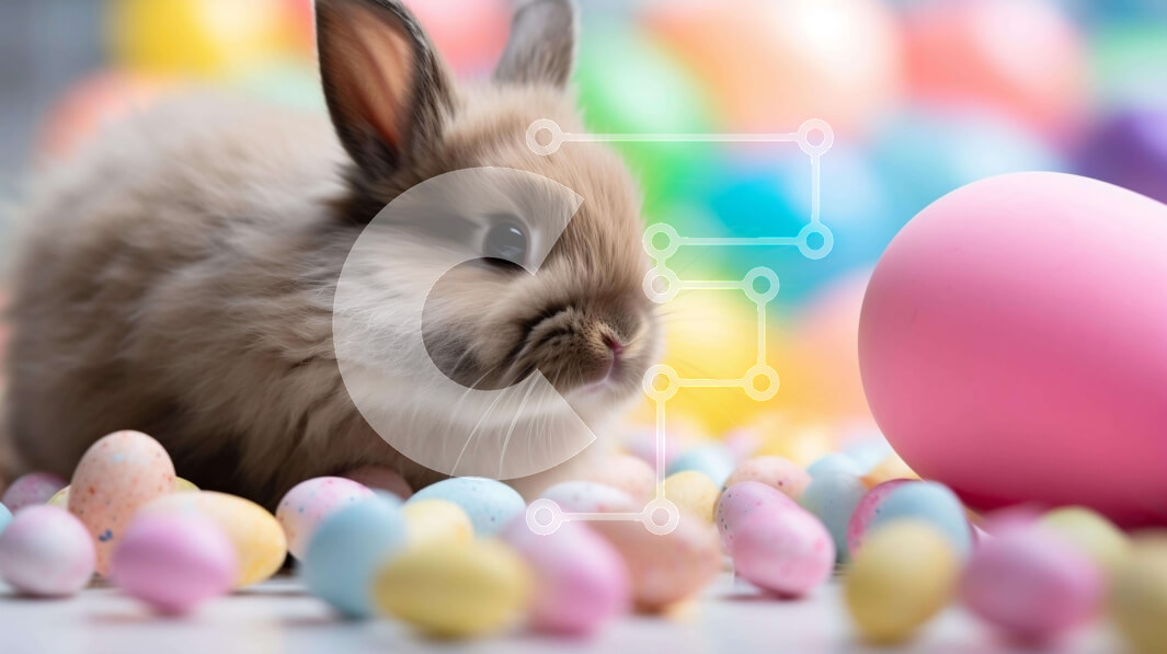 Intra Συλλεκτικό Ξύλινο Παζλ Plywood  4mm - Πασχαλινό λαγουδάκι με πολύχρωμα πασχαλινά αυγά Σε Ξύλινο Κουτί - Διαστάσεις: 10x10 cm – 25 κομμάτια