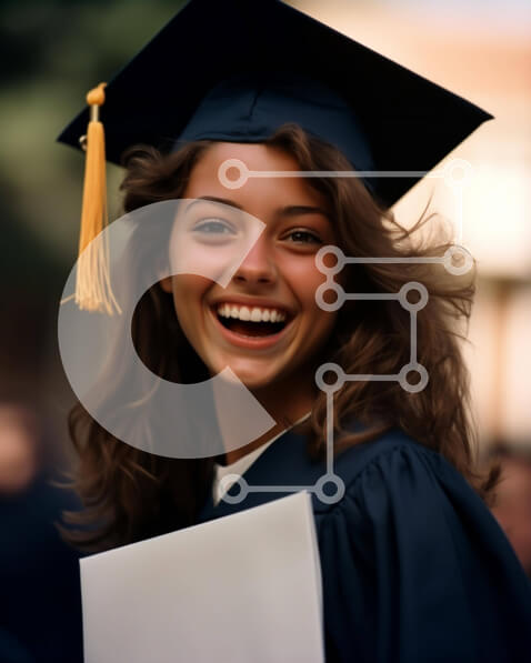 Intra Συλλεκτικό Ξύλινο Παζλ Plywood  4mm - Εικόνα αποφοίτησης: Νεαρή γυναίκα με καπέλο και φόρεμα Σε Ξύλινο Κουτί - Διαστάσεις Puzzle: 10x10 cm – 25 κομμάτια