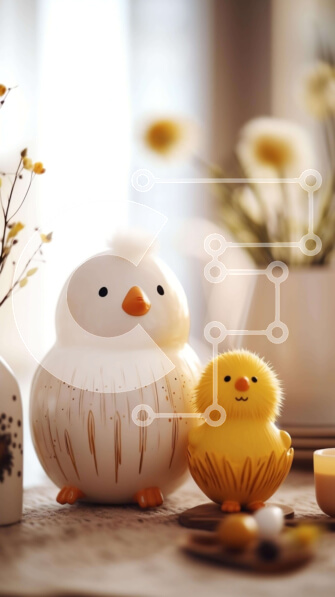 Intra Συλλεκτικό Ξύλινο Παζλ Plywood  4mm - Επιτραπέζια διακόσμηση με ειδώλια κοτόπουλου και λουλούδια Σε Ξύλινο Κουτί - Διαστάσεις: 10x10 cm – 25 κομμάτια