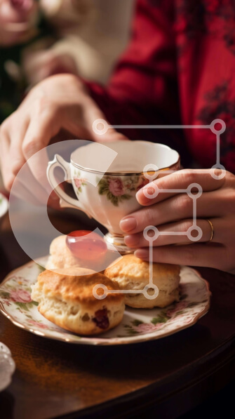 Intra Συλλεκτικό Ξύλινο Παζλ Plywood  4mm - Γυναίκα με παγωμένο τσάι και επιδόρπιο Σε Ξύλινο Κουτί - Διαστάσεις: 10x10 cm – 25 κομμάτια