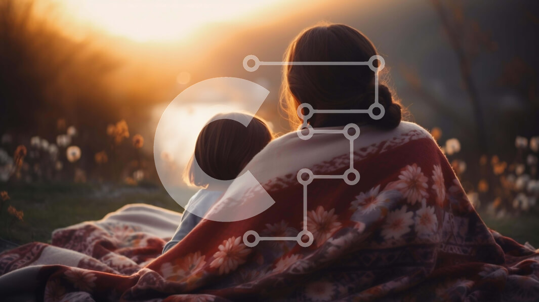 Intra Συλλεκτικό Ξύλινο Παζλ Plywood  4mm - Γονέας και παιδί που απολαμβάνουν το ηλιοβασίλεμα μαζί Σε Ξύλινο Κουτί - Διαστάσεις Puzzle: 10x10 cm – 25 κομμάτια