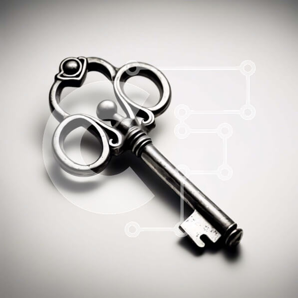 Intra Συλλεκτικό Ξύλινο Παζλ Plywood  4mm - Ασημένιο κλειδί σε λευκή επιφάνεια Σε Ξύλινο Κουτί - Διαστάσεις: 10x10 cm – 25 κομμάτια