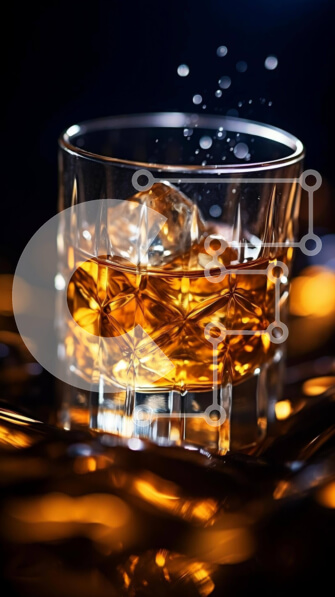 Intra Συλλεκτικό Ξύλινο Παζλ Plywood  4mm - Ποτήρι ουίσκι με παγάκια Σε Ξύλινο Κουτί - Διαστάσεις: 10x10 cm – 25 κομμάτια