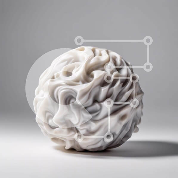 Intra Συλλεκτικό Ξύλινο Παζλ Plywood  4mm - Περιστρεφόμενη λευκή διακοσμητική μπάλα σε γκρι φόντο Σε Ξύλινο Κουτί - Διαστάσεις: 10x10 cm – 25 κομμάτια