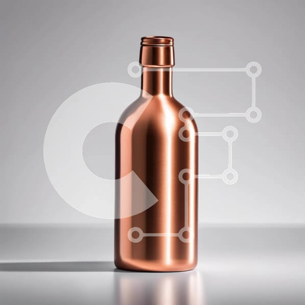 Intra Συλλεκτικό Ξύλινο Παζλ Plywood  4mm - Άδειο χάλκινο μπουκάλι σε γκρι φόντο Σε Ξύλινο Κουτί - Διαστάσεις: 10x10 cm – 25 κομμάτια