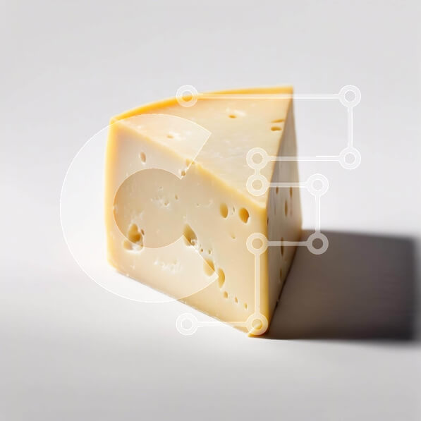 Σετ των 2 Intra Συλλεκτικό Ξύλινο Παζλ Plywood  4mm - Φρέσκο ​​κομμένο τυρί σε άσπρο φόντο Σε Ξύλινο Κουτί - Διαστάσεις: 10x10 cm – 25 κομμάτια