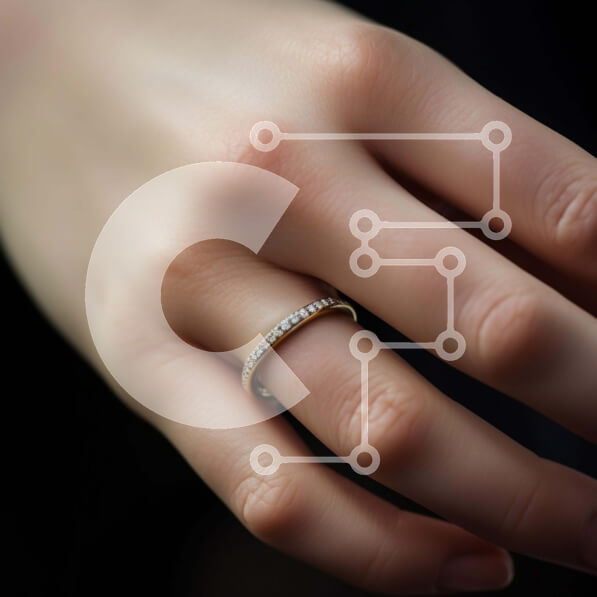 Σετ των 2 Intra Συλλεκτικό Ξύλινο Παζλ Plywood  4mm - Λευκό χρυσό δαχτυλίδι αρραβώνων σε γυναικείο χέρι Σε Ξύλινο Κουτί - Διαστάσεις: 10x10 cm – 25 κομμάτια