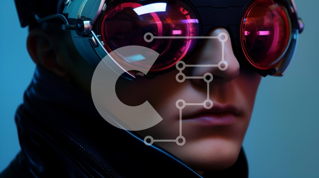 Intra Συλλεκτικό Ξύλινο Παζλ Plywood  4mm - Άνθρωπος με γυαλιά με ροζ φακούς και κόκκινα φώτα Σε Ξύλινο Κουτί - Διαστάσεις Puzzle: 10x10 cm – 25 κομμάτια