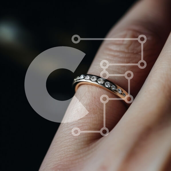 Σετ των 2 Intra Συλλεκτικό Ξύλινο Παζλ Plywood  4mm - Κοντινό πλάνο κομψό χρυσό δαχτυλίδι αρραβώνων Σε Ξύλινο Κουτί - Διαστάσεις: 10x10 cm – 25 κομμάτια