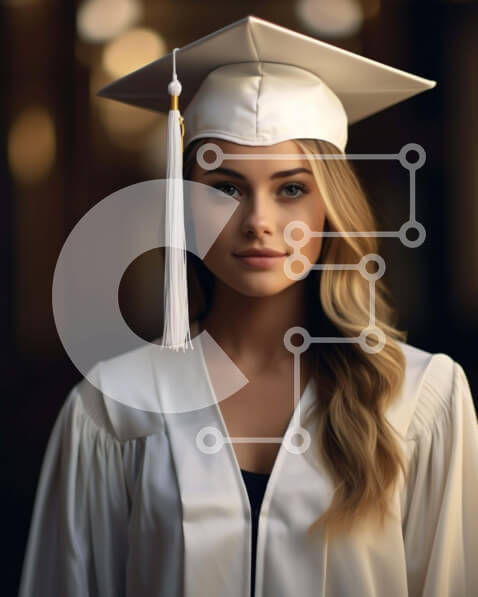 Intra Συλλεκτικό Ξύλινο Παζλ Plywood  4mm - Φωτογραφία αποφοίτησης μιας νεαρής γυναίκας Σε Ξύλινο Κουτί - Διαστάσεις Puzzle: 10x10 cm – 25 κομμάτια