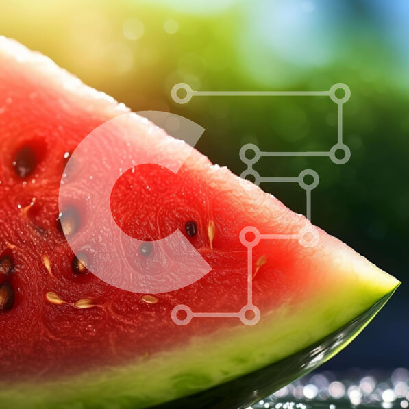 Σετ των 2 Intra Συλλεκτικό Ξύλινο Παζλ Plywood  4mm - Φρέσκια φέτα καρπούζι σε σταγόνες νερού Σε Ξύλινο Κουτί - Διαστάσεις: 10x10 cm – 25 κομμάτια