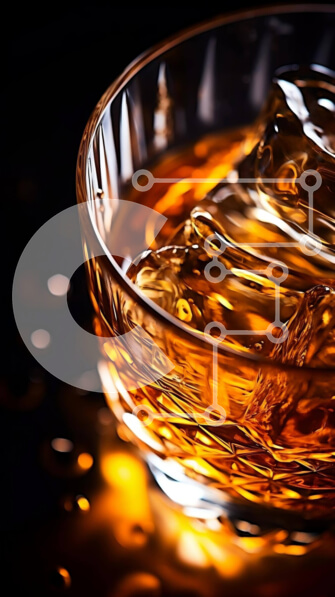 Intra Συλλεκτικό Ξύλινο Παζλ Plywood  4mm - Γυάλινο μπολ με ουίσκι και παγάκια Σε Ξύλινο Κουτί - Διαστάσεις: 10x10 cm – 25 κομμάτια