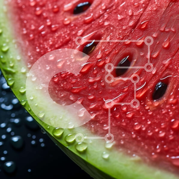 Σετ των 2 Intra Συλλεκτικό Ξύλινο Παζλ Plywood  4mm - Φρέσκια φέτα καρπούζι με σταγόνες νερού Σε Ξύλινο Κουτί - Διαστάσεις: 10x10 cm – 25 κομμάτια