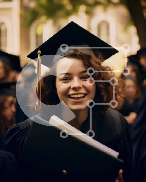 Intra Συλλεκτικό Ξύλινο Παζλ Plywood  4mm - Γιορτή αποφοίτησης με γυναίκα με καπάκι και φόρεμα Σε Ξύλινο Κουτί - Διαστάσεις Puzzle: 10x10 cm – 25 κομμάτια