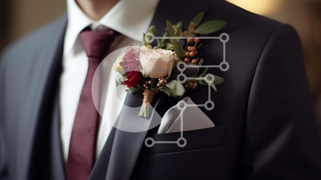 Intra Συλλεκτικό Ξύλινο Παζλ Plywood  4mm - Άνδρας με κομψό κοστούμι με μπουτονιέρα κόκκινο τριαντάφυλλο Σε Ξύλινο Κουτί - Διαστάσεις Puzzle: 10x10 cm – 25 κομμάτια