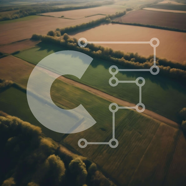 Intra Συλλεκτικό Ξύλινο Παζλ Plywood  4mm - Εναέρια άποψη του πράσινου χωραφιού με τις καλλιέργειες και τα δέντρα Σε Ξύλινο Κουτί - Διαστάσεις: 10x10 cm – 25 κομμάτια