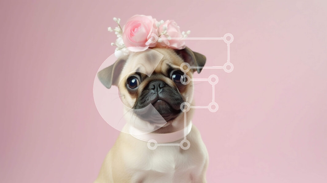 Σετ των 2 Intra Συλλεκτικό Ξύλινο Παζλ Plywood  4mm - Μικρό σκυλί πατημασιά με ροζ λουλούδια Σε Ξύλινο Κουτί - Διαστάσεις: 10x10 cm – 25 κομμάτια