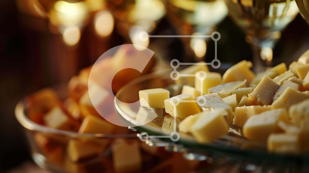 Σετ των 2 Intra Συλλεκτικό Ξύλινο Παζλ Plywood  4mm - Κομψό δείπνο με κύβους τυριού και κρασί Σε Ξύλινο Κουτί - Διαστάσεις: 10x10 cm – 25 κομμάτια