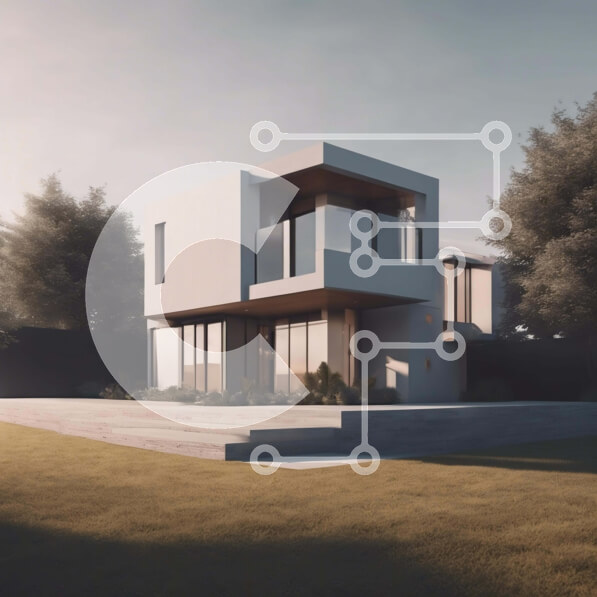 Intra Συλλεκτικό Ξύλινο Παζλ Plywood  4mm - Μοντέρνο σπίτι σε καταπράσινο περιβάλλον Σε Ξύλινο Κουτί - Διαστάσεις Puzzle: 10x10 cm – 25 κομμάτια