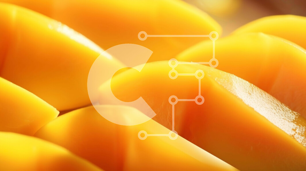 Σετ των 2 Intra Συλλεκτικό Ξύλινο Παζλ Plywood  4mm - Κοντινό πλάνο με φρέσκες φέτες μάνγκο και μπανάνες Σε Ξύλινο Κουτί - Διαστάσεις: 10x10 cm – 25 κομμάτια