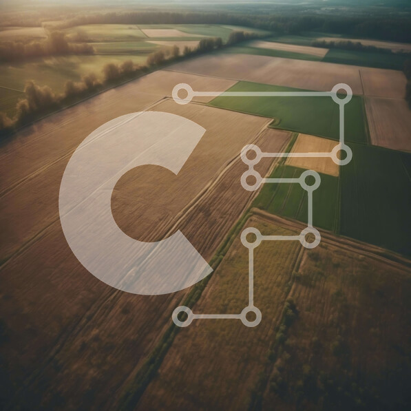 Intra Συλλεκτικό Ξύλινο Παζλ Plywood  4mm - Εναέρια άποψη της γεωργικής γης με καλλιέργειες και πρόσωπο Σε Ξύλινο Κουτί - Διαστάσεις: 10x10 cm – 25 κομμάτια