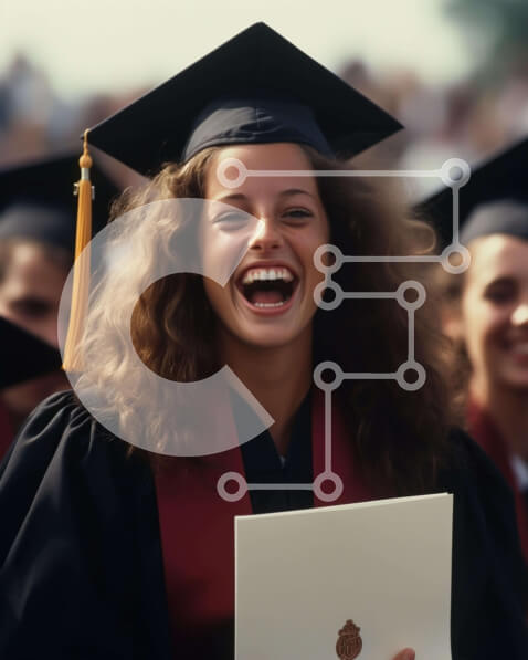 Intra Συλλεκτικό Ξύλινο Παζλ Plywood  4mm - Χαμογελαστός απόφοιτος στο καπέλο και φόρεμα Σε Ξύλινο Κουτί - Διαστάσεις Puzzle: 10x10 cm – 25 κομμάτια