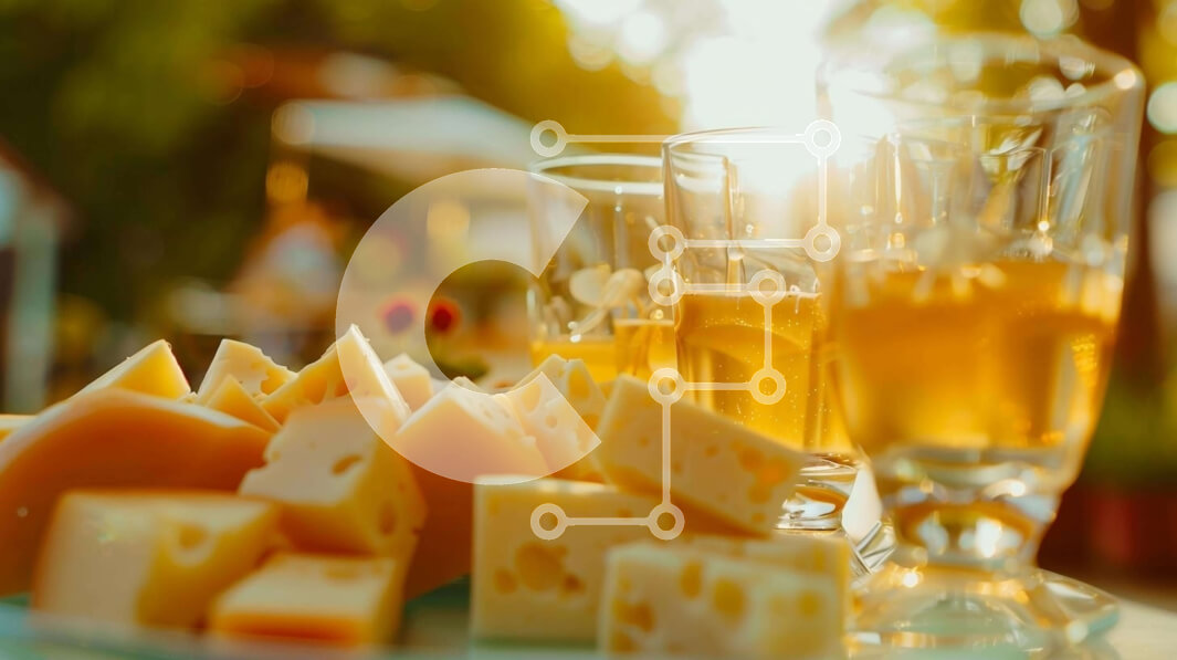 Σετ των 2 Intra Συλλεκτικό Ξύλινο Παζλ Plywood  4mm - Πιάτο τυριού με κρασί σε εξωτερικούς χώρους Σε Ξύλινο Κουτί - Διαστάσεις: 10x10 cm – 25 κομμάτια