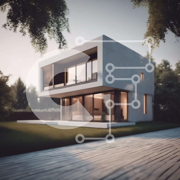 Intra Συλλεκτικό Ξύλινο Παζλ Plywood  4mm - Μοντέρνο Σύγχρονο Σπίτι στο Πράσινο Σε Ξύλινο Κουτί - Διαστάσεις Puzzle: 10x10 cm – 25 κομμάτια