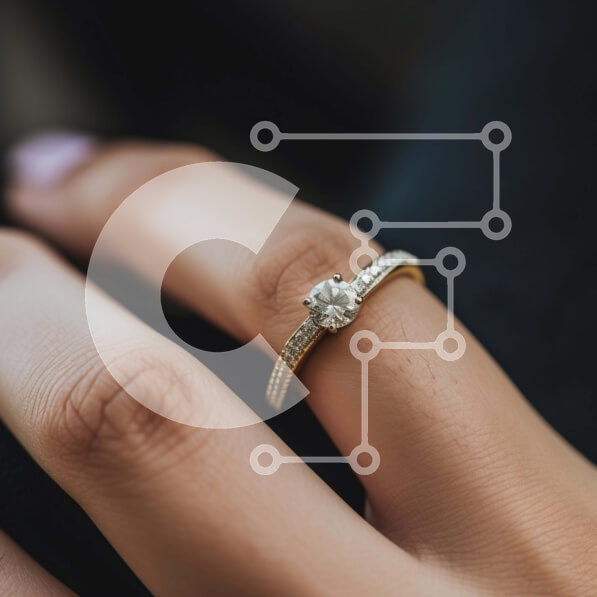 Σετ των 2 Intra Συλλεκτικό Ξύλινο Παζλ Plywood  4mm - Γυναικείο χέρι με λευκό διαμαντένιο δαχτυλίδι αρραβώνων Σε Ξύλινο Κουτί - Διαστάσεις: 10x10 cm – 25 κομμάτια