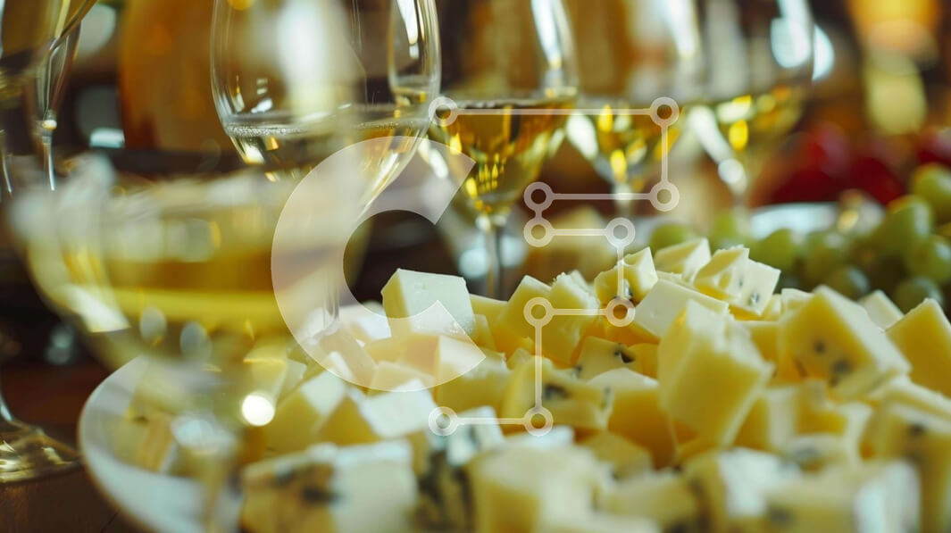 Σετ των 2 Intra Συλλεκτικό Ξύλινο Παζλ Plywood  4mm - Πιάτο με τυρί, σταφύλια και ποτήρια κρασιού Σε Ξύλινο Κουτί - Διαστάσεις: 10x10 cm – 25 κομμάτια