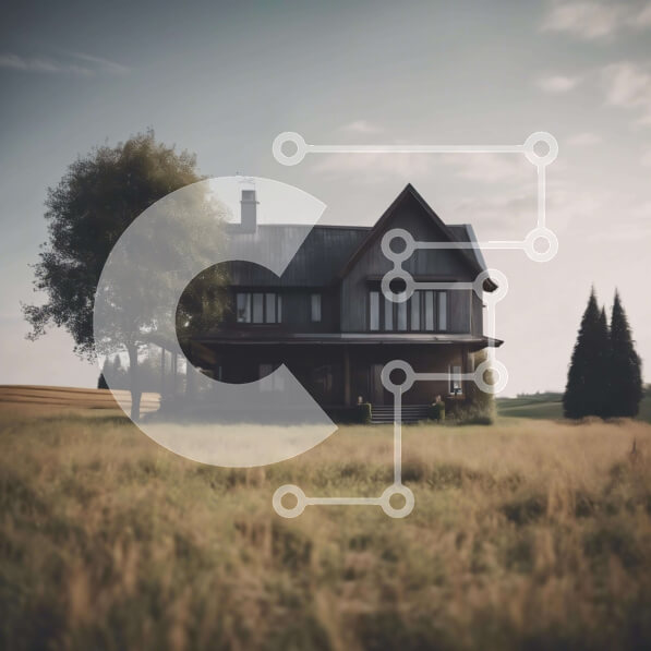 Intra Συλλεκτικό Ξύλινο Παζλ Plywood  4mm - Ρουστίκ σπίτι σε ανοιχτό πεδίο Σε Ξύλινο Κουτί - Διαστάσεις: 10x10 cm – 25 κομμάτια