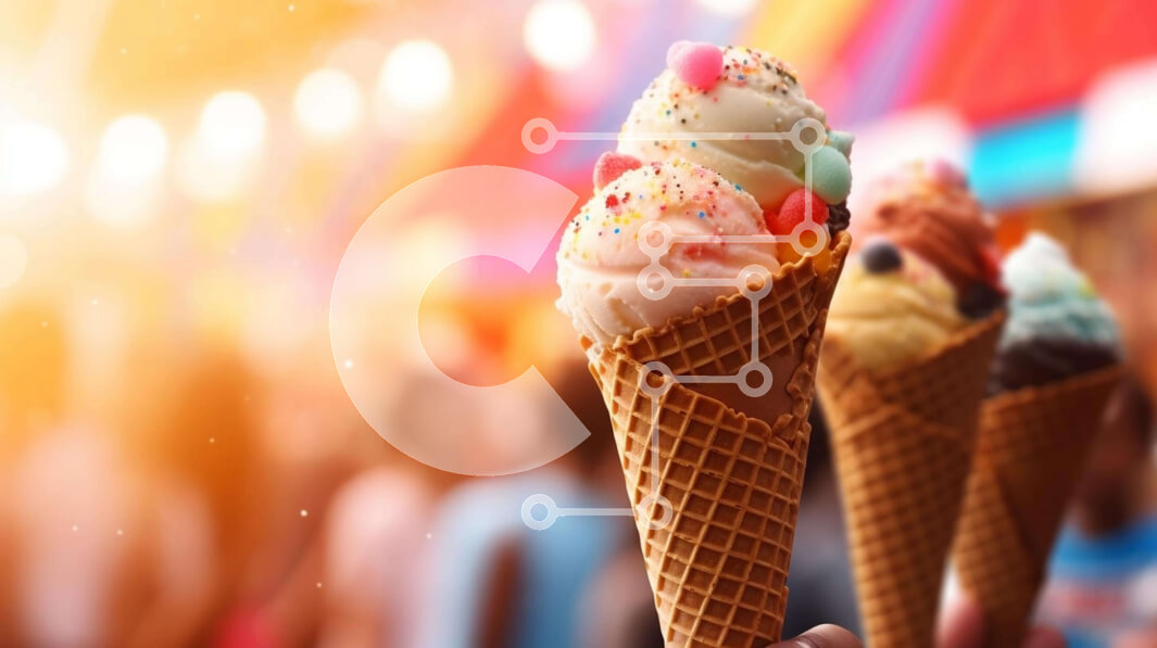 Σετ των 2 Intra Συλλεκτικό Ξύλινο Παζλ Plywood  4mm - Ομάδα που απολαμβάνει χωνάκια παγωτού σε ένα λούνα παρκ Σε Ξύλινο Κουτί - Διαστάσεις: 10x10 cm – 25 κομμάτια