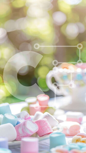 Intra Συλλεκτικό Ξύλινο Παζλ Plywood  4mm - Τραπέζι με Marshmallows, φλιτζάνια και γλυκά Σε Ξύλινο Κουτί - Διαστάσεις: 10x10 cm – 25 κομμάτια