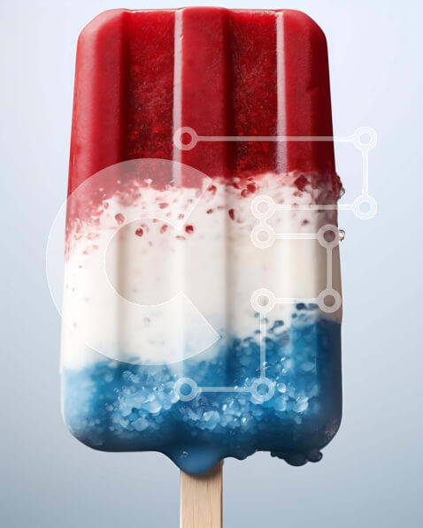 Σετ των 2 Intra Συλλεκτικό Ξύλινο Παζλ Plywood  4mm - Κόκκινο, Λευκό και Μπλε Popsicle Σε Ξύλινο Κουτί - Διαστάσεις: 10x10 cm – 25 κομμάτια