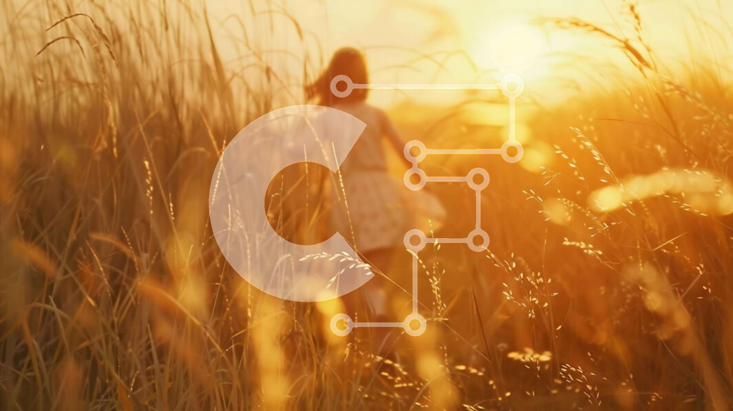 Intra Συλλεκτικό Ξύλινο Παζλ Plywood  4mm - Γυναίκα που περπατά μέσα από ψηλά χόρτα στο ηλιοβασίλεμα Σε Ξύλινο Κουτί - Διαστάσεις: 10x10 cm – 25 κομμάτια