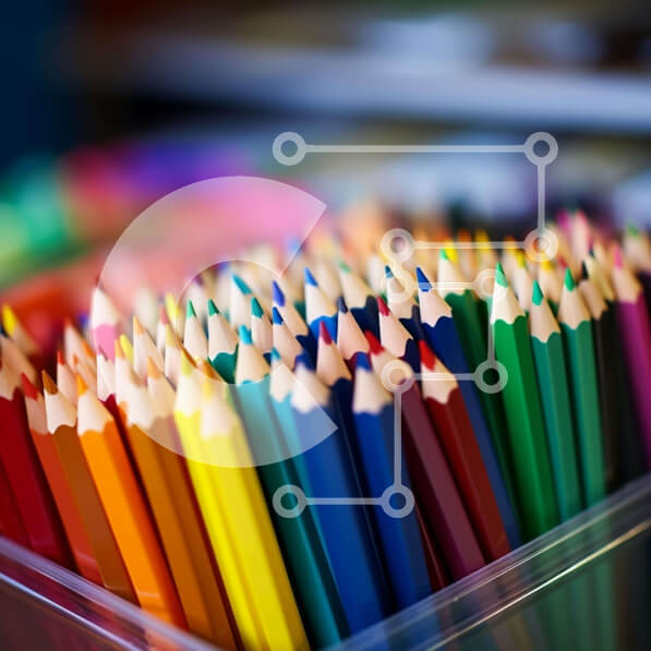 Intra Συλλεκτικό Ξύλινο Παζλ Plywood  4mm - Πολύχρωμα μολύβια σε ένα διαφανές δοχείο Σε Ξύλινο Κουτί - Διαστάσεις: 10x10 cm – 25 κομμάτια